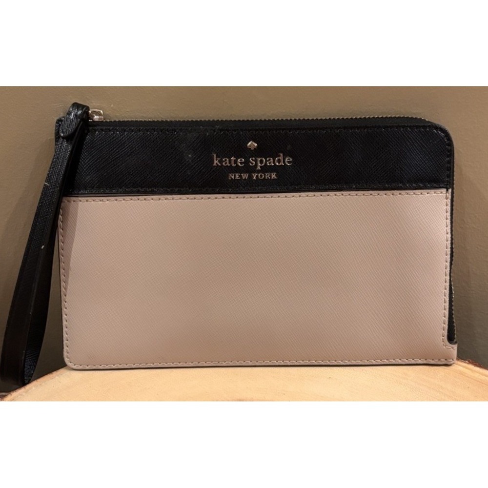 Kate Spade Staci Colorblock Wristlet Warm Rose/ Black